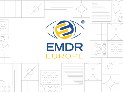 abstract graphic with EMDR Europe logo white bg
